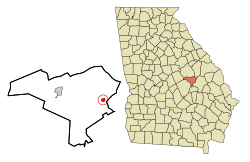 Johnson County Georgia Incorporated and Unincorporated areas Kite Highlighted